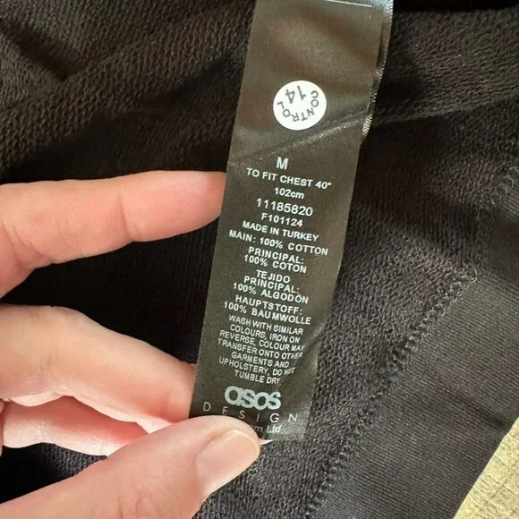 ASOS dark future oversized heavyweight jersey button down shirt logo m - Picture 3 of 7